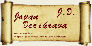 Jovan Derikrava vizit kartica